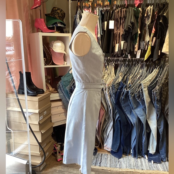 Vintage 70s chambray crop vest pant 2pc set - Picture 4 of 4